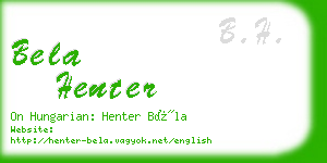 bela henter business card